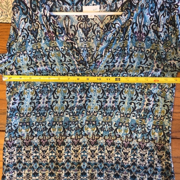 J. Jill Blue and Black Patterned Blouse - Picture 10 of 10